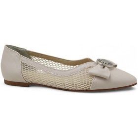 Resim Beety 5001 Fiyonklu Tokalı Kadın Ayakkabı Babet Bej 