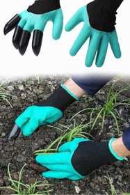 Resim Hype Store Hombak Kolay Fide Dikme Toprak Kazma Eldiveni - Sert Plastik Tırnaklı Bahçe Eldiveni 