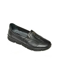 Resim Fox Shoesp555190403 Siyah Hakiki Deri Comfort Ortopedik Taban Kadın Ayakkabı Siyah 