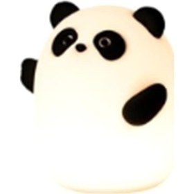 Resim Szypzstore Panda Gece Lambası, Sevimli Sıkılabilir Kısılabilir Dokunmatik Hayvan Lambası, 3 Seviyeli Led Gıda Sınıfı Silikon Işık Yatak Odası Dekoru Için I3am4o Beyaz 