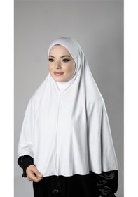 Resim Hürrem Bone Beyaz Pratik Hazır Geçmeli Tesettür Eşarp Viskon Arkası Lastikli Peçeli 2112 42 