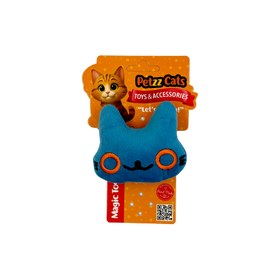 Resim PetzzCats Caty Matatabi ve Çıngırak Sesli Peluş Kedi Oyuncağı Mavi 8x8 Cm 