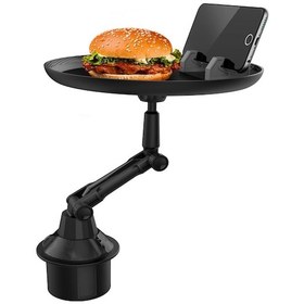 Resim Neevoyu Uzun Tip Araç Yemek Tepsisi - 360 Döner Kollü, Telefon Yuvası Ve Ek Depolama Alanı İle, 21cm Geniş Abs Malzeme Araç İçin Mutfak Tepsisi 