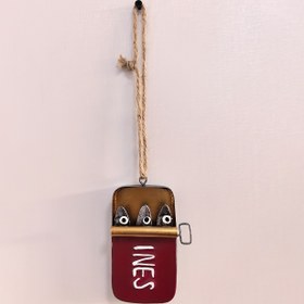 Resim El Yapımı Metal Asılı Dekor Üç Sardine ile - Sanat Deko Stili, Elektrik Gerektirmez, Noel Ev Dekoru için Mükemmel, Sardine Dekoru 