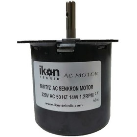 Resim İkon Teknik AC SENKRON MOTOR 60 KTYZ 14 Watt 1.2 RPM 220 Volt 