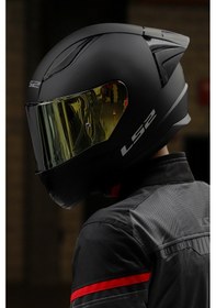 Resim Ls2 Rapid Race Sarı Camlı Kask Mat Siyah 