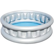 Resim Bestway Pompa Hediyeli- Büyük Boy Gri Metalik Uzay Gemisi Şişme Havuzu (152x152x43cm)-51080 