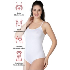Resim Beyaz Mı Emay 1415 Modal Cotton Çıtçıtlı İnce Askılı Body Beyaz 