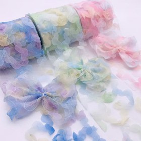 Resim 270cm Sihirli Renk 3D Gül Nakışlı Şeffaf Kurdele - 6 cm Genişlik, DIY Dikiş ve El Sanatları Aksesuarları İçin Fiyonklara Hediye Paketlemesi Ve Süsler Pastel Tonlarda Polyester/Dantel Çiçek Buketi Noël Cadılar Bayrami 