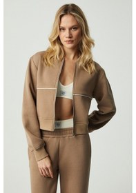 Resim Grimelange Anyul Kadın Relaxed Bomber Yaka Vizon Sweatshirt Vizon 