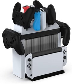 Resim Cetking Nintendo İçin Organizatör Stand Şarj Cihazı Tutucu Şarj Unitesi OLED Switch Led Göstergeli TNS-2113 