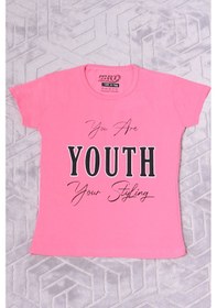 Resim Hçm Kız Çocuk Tshirt Youth Baskılı Bisiklet Yaka C39 Pembe 