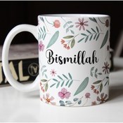 Resim MuslimWalk Çiçekli Bismillah – Kupa Bardak 