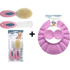 Resim Sevi Bebe Naturel Fırça Tarak + Bebek Duş Başlığı Seti 