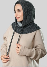 Resim Hürrem Bone Antrasit Bağcıklı Peluş Salaş Balaklava Boyunluklu Bere Jakar Düz 2328 25 Antrasit 