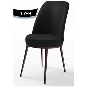 Resim Canisa Concept Dexa Serisi Siyah Renk Sandalye Mutfak Sandalyesi, Yemek Sandalyesi Ayaklar Kahverengi Siyah/kahverengi Ayaklı 