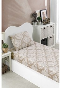 Resim Pes Lastikli Çarşaf Seti Tek Kişilik Post Kahve Kahve 