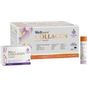 Resim Wellcare Collagen Beauty Plus 5500 MG Frenk Üzümü & Portakal Likit 30 x 40 ML 