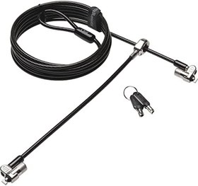 Resim Kensington K65048WW MicroSaver 2.0 Twin Notebook Kilidi, T-Bar kilit mekanizmasi ve karbon çelik kablo, 2,4 m uzunluk 
