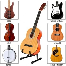 Resim Die Grup Katlanabilir A-Çerçeveli Gitar Standı, Tüm Gitar Türleri Için Taşınabilir Tutucu 