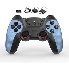 Resim Mavi-kablosuz Gamepad Pc Ps3 Android Telefon Tv Kutusu 2.4g Kablosuz Joystick Joypad Usb Pc Oyun Denetleyicisi Xiaomi Otg Akıllı Telefon 