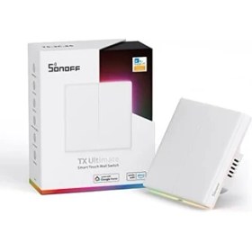 Resim T5-2gang Wifi Kablosuz Dokunmatik Anahtar, 2 Yollu Akıllı Duvar Anahtarı, Tam Dokunmatik, LED Işık, Alexa, Google Home, 10A/2400W ile Uyumlu Akıllı Duvar Zili Anahtarı 