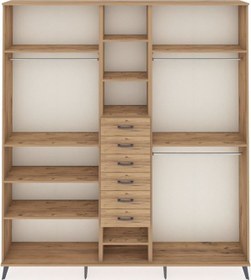 Resim Arges Dolap 10 Raflı 6 Çekmeceli 3 Askılı 220x30x243 Çam-çam/çam Atlas Çam/atlas Çam 