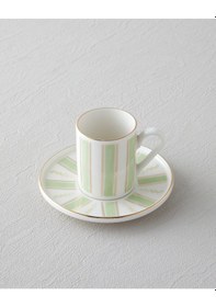 Resim English Home Serenade Bone Porselen 4 Parça 2 Kişilik Kahve Fincan Takımı 90 Ml Yeşil-gold Yeşil-gold 