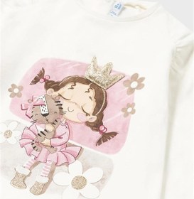 Resim Mayora lKız Bebek Sweatshirt Kız Figürlü 2010 - EKRU / 36 ay 