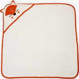 Resim Kanz Bebek Kundak Havlu %100 Pamuk Nakışlı 75x75cm - Fox Kiremit 