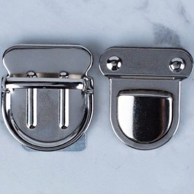 Resim Loren Metal Çanta Kilidi Büyük Gümüş 