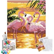 Resim Sayılarla Boyama Seti 40 X 50 Cm Tuval Şasesine Gerili Flamingo 