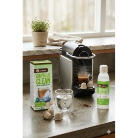 Resim Cafetto Capsule Clean Nespresso Uyumlu Kahve Makinesi Temizleme Kapsülü + Organik Kahve Makinesi Kireç Çözücü Sıvı 250ML (Avantajlı Set) 