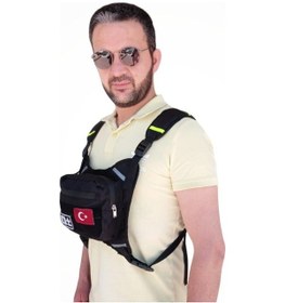 Resim Motorcu Göğüs Çantası Reflektörlü Su Geçirmez Kan Grubu 0rh- 