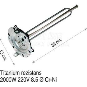 Resim Artiko Termosifon D4 Titanyum 5 Delikli Contalı Flanşlı Anotlu Termosifon Rezistansı 