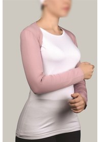 Resim Altobeh Uzun Kollu Kadın Tesettür İçe Giyilen Bolero - Koyu Pembe Çok Renkli 
