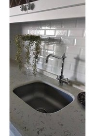 Resim İsaoğlu Yapı Zen Design Rustik Arıtmalı Mutfak Bataryası 3 Yollu Evye Musluğu Arıtmalı Batarya Gümüş 