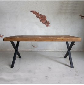 Resim Masif Ahşap Yemek Masası 140cm x 85cm 