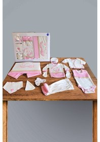 Resim 10 Parça Pembe Kedili Hastane Çıkışı Kız Bebek Giyim Pembe 