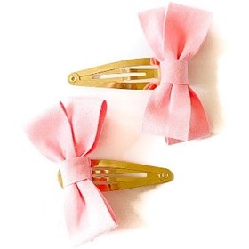 Resim COTTON HAIR CLIPS - PINK STRIPES 