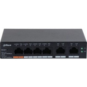 Resim Dahua CS4006-4GT-60 4 Port PoE 60 W + 2 Port Uplink Cloud Yönetilebilir Gigabit Switch 