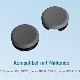 Resim ENDARK Analog Stick Cap Yedek 3D Joystick Kapak Nintendo Yeni 3DS / 3DS / 3DSLL / 3DSXL Controller için (Gri) 