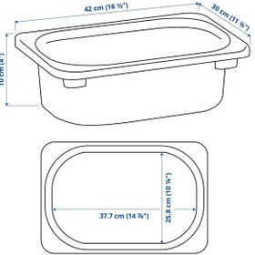 Resim 3 Adet Plastik Saklama Düzenleme Kutusu 42x30x10cm İkea 3'lü Kutu 