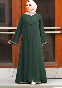 Resim ISTANBUL STYLES Taş kollu Ferace Uzun Kollu Yere Kadar Fermuar Yere Kadar Türkiye İslami Moda 