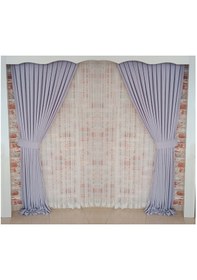 Resim Açık Lila Renk Fon Kadife Perde Çift Kanat 1/3 Sık Pileli Dikim V-31 Lila 