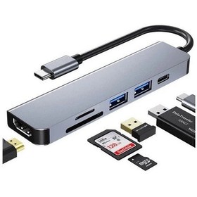 Resim Daytona Hc13C 6'lı Usb-C Hub;Pd/Usb/Hdmı/Kart Oku. 