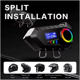 Resim AlBunu Y30 Kask Kulaklık Bluetooth Motosiklet Kulaklık Rgb Radyolu Intercom 