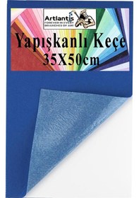 Resim Yapışkanlı Keçe 35x50 Cm 1 Adet 2.0 Mm Kendinden Yapışkanlı Renkli Hobi Keçesi Elişi Keçe Kumaşı Anasınıfı Kreş Etkinlik Lacivert 