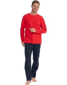 Resim U.s. Polo Assn. 18836 Erkek Kırmızı Patlı Pijama Takımı 001 