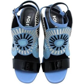 Resim Poletto Hakiki Deri Sıyah-mavı-pudra-lıla Sandalet Topuklu 6564 158 V1-868 Siyah 